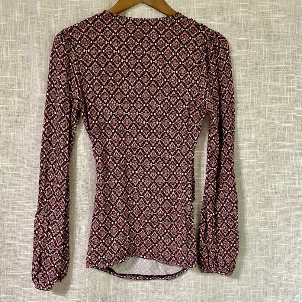 Boden V Neck Cross Front Long Sleeve Blouse Pink Size 6 - Picture 4 of 8